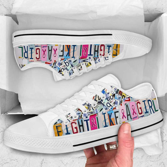 Fight Like A Girl Breast Cancer Awareness Low Top Shoes 0622