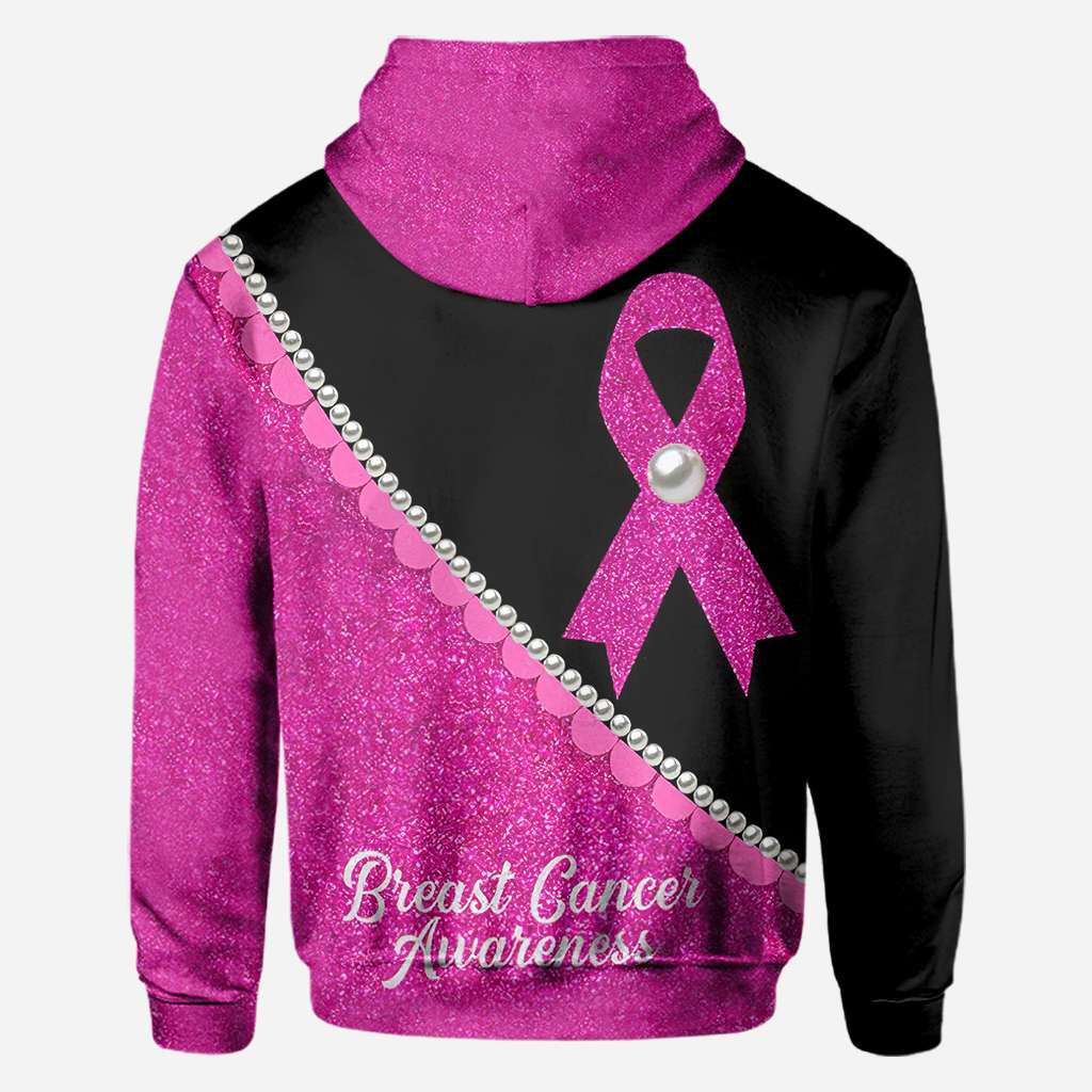 Perles Ruban Rose - T-shirt et sweat à capuche imprimés sur toute la surface, pour la sensibilisation au cancer du sein 0822