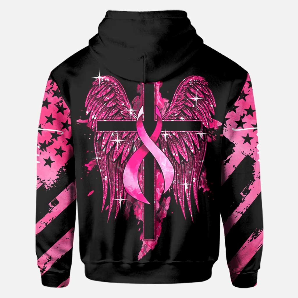 T-shirt et sweat à capuche Faith Breast Cancer Cross Wings - Sensibilisation au cancer du sein (0822)