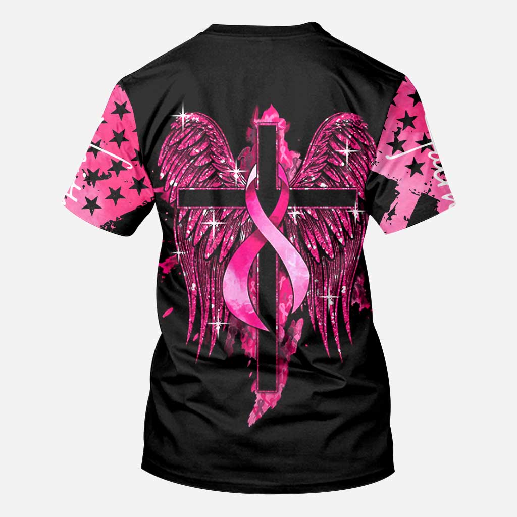 T-shirt et sweat à capuche Faith Breast Cancer Cross Wings - Sensibilisation au cancer du sein (0822)