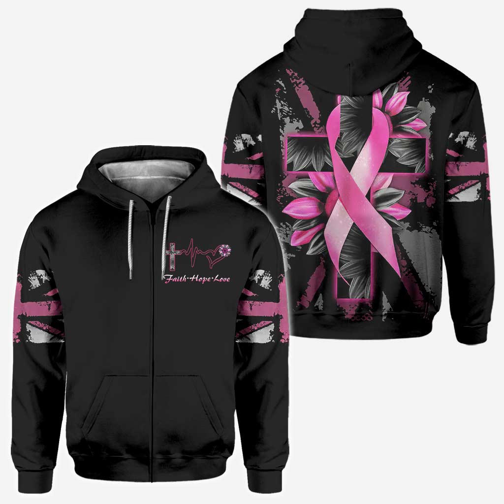 Sunflower Cross - Breast Cancer Awareness All Over T-shirt and Hoodie 0822