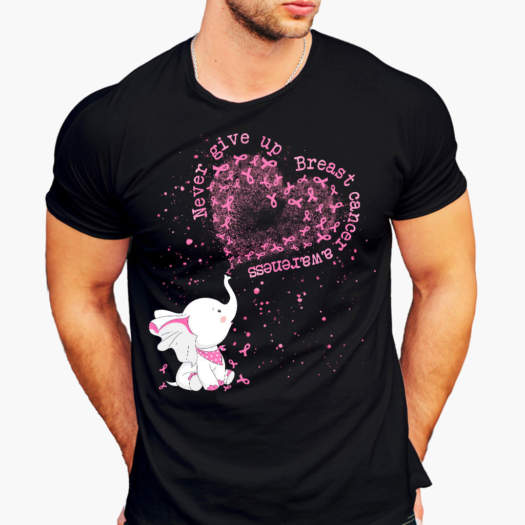 Niemals aufgeben – T-Shirt und Hoodie zur Sensibilisierung für Brustkrebs 0822