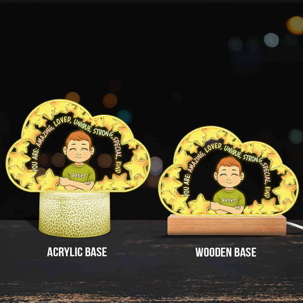 You Are Amazing - Personalized Family Shaped Plaque Light Base