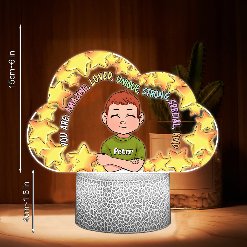 You Are Amazing - Personalized Family Shaped Plaque Light Base