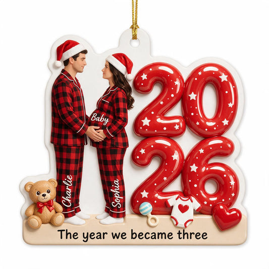 Personalized Christmas Expecting Parents 2026 Acrylic Ornament | New Baby Pregnancy Keepsake Gift