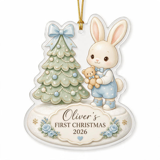 Personalized Baby's First Christmas Custom Photo Acrylic Ornament - Newborn Keepsake Gift