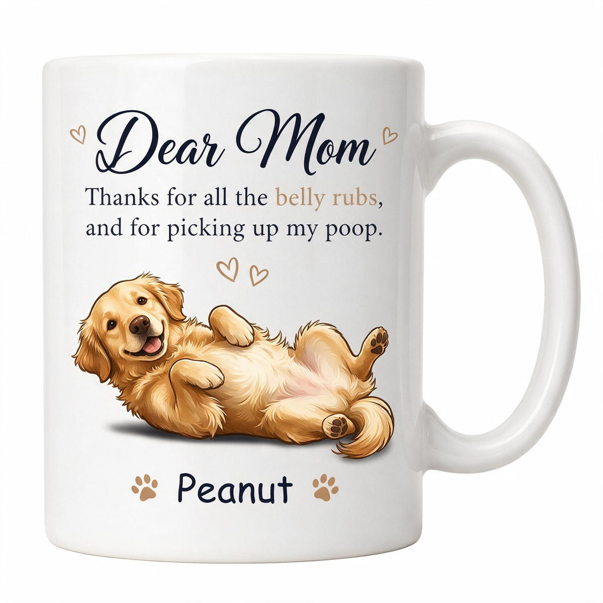 Cher Papa Maman Merci Pour Tous Les Câlins Personnalisé Photo Chien - Mug Personnalisé - Cadeau Pour Amoureux Des Chiens