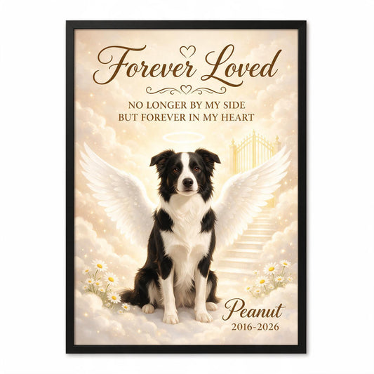 Forever Loved Dog Cat Angel Memorial - Personalized Poster - Memorial Gift, Gift For Pet Lovers