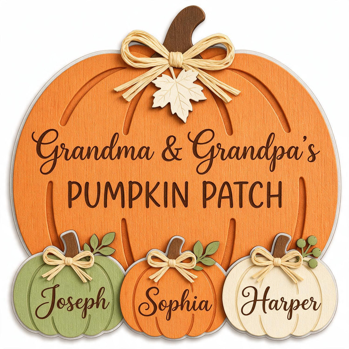 Personalized Fall Grandma & Grandpa's Pumpkin Patch Acrylic Fridge Magnet Grandparents Gift