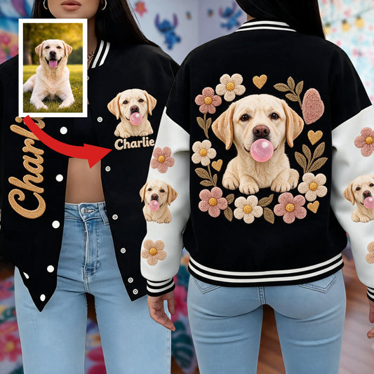Veste Varsity Personnalisée Labrador Jaune - Cadeau pour Amoureux des Animaux