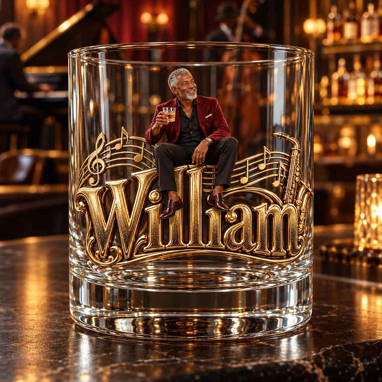 Verre à Whisky Jazz Photo Personnalisé - Cadeau pour Hommes Âgés Amateurs de Musique