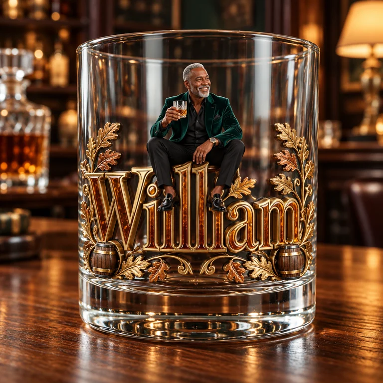 Personalisierbares Foto-Whiskeyglas - Geschenk für Whiskey-Liebhaber