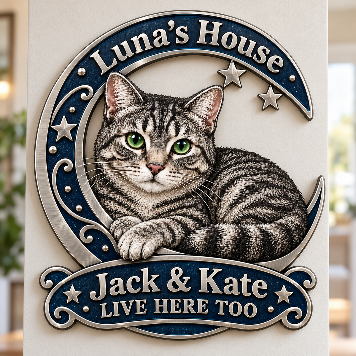 Personalized Custom Photo Cat 3D Cut Metal Sign - Cat Lover Gift for Home Decor