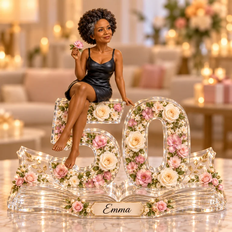 Personalisierte Foto-Rose in benutzerdefinierter Form - 50. Geburtstagsgeschenk für Frauen