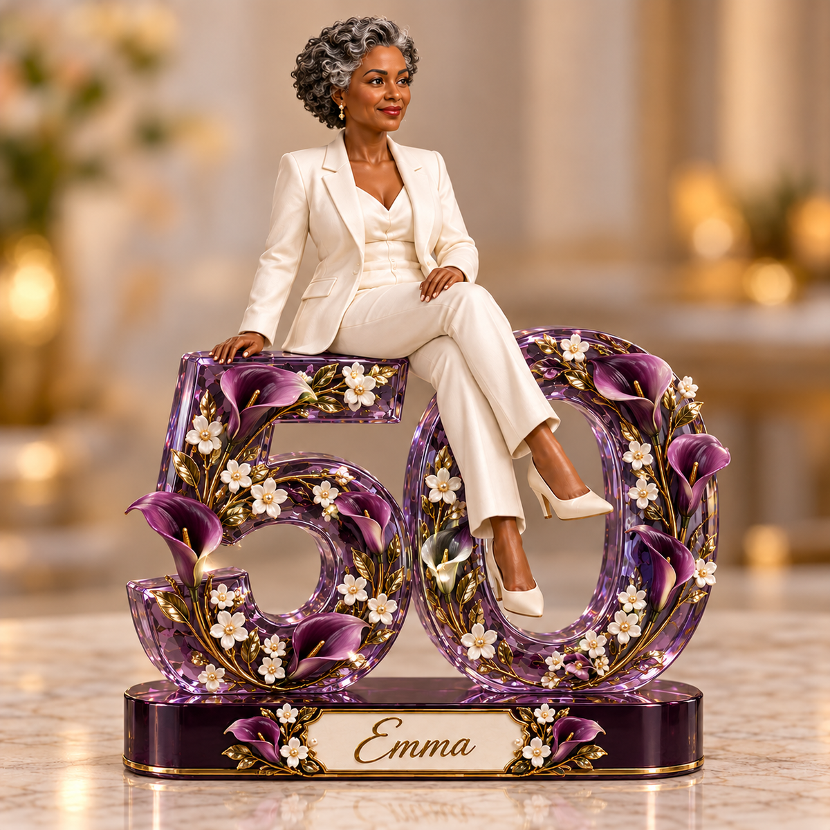Personalisierte Foto Lila Calla Lilie Acrylplatte - 50. Geburtstag Geschenk für Frauen