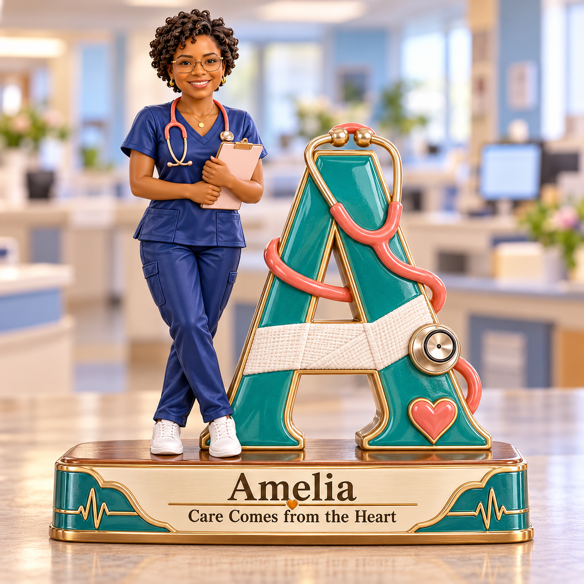 Personalized Custom Photo Nurse 3D Letter Plaque - Gift for Women