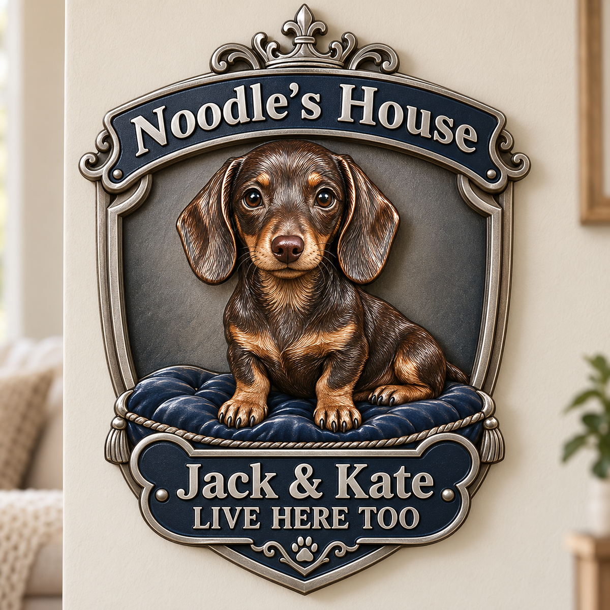 Personalisierte 3D Metall-Schild mit Foto - Geschenk für Hundeliebhaber