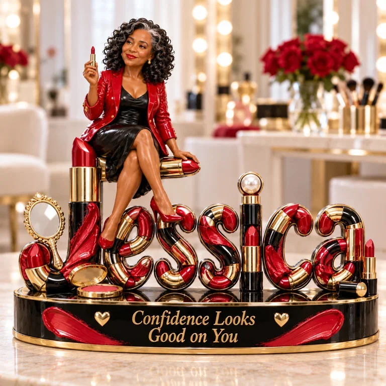 Personalized Custom Photo Makeup Lover 3D Name Figurine - Gift for Older Women