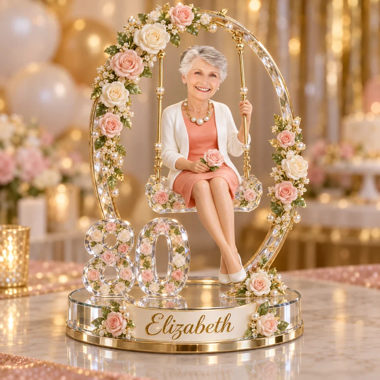 Personalized Garden Swing Birthday Keepsake with Custom Name and Age