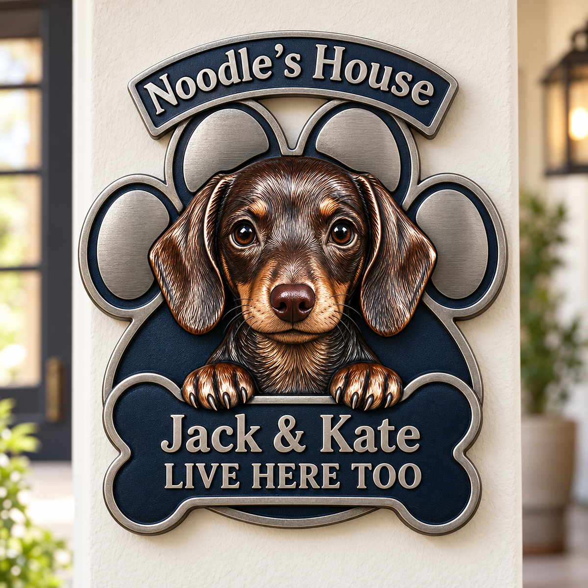 Personalized Custom Photo Dachshund 3D Cut Metal Sign - Dog Lover Gift for Home Decor