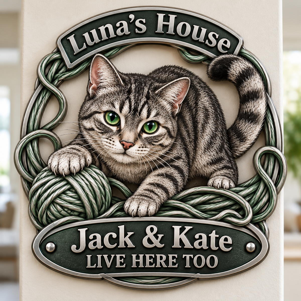 Personalized Custom Photo Cat 3D Cut Metal Sign - Cat Lover Gift for Home Decor