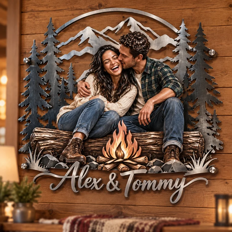 Art mural en métal 3D personnalisé - Cadeau pour couples