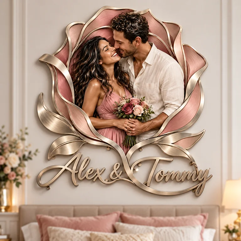 Art mural en métal 3D personnalisé - Cadeau pour couples