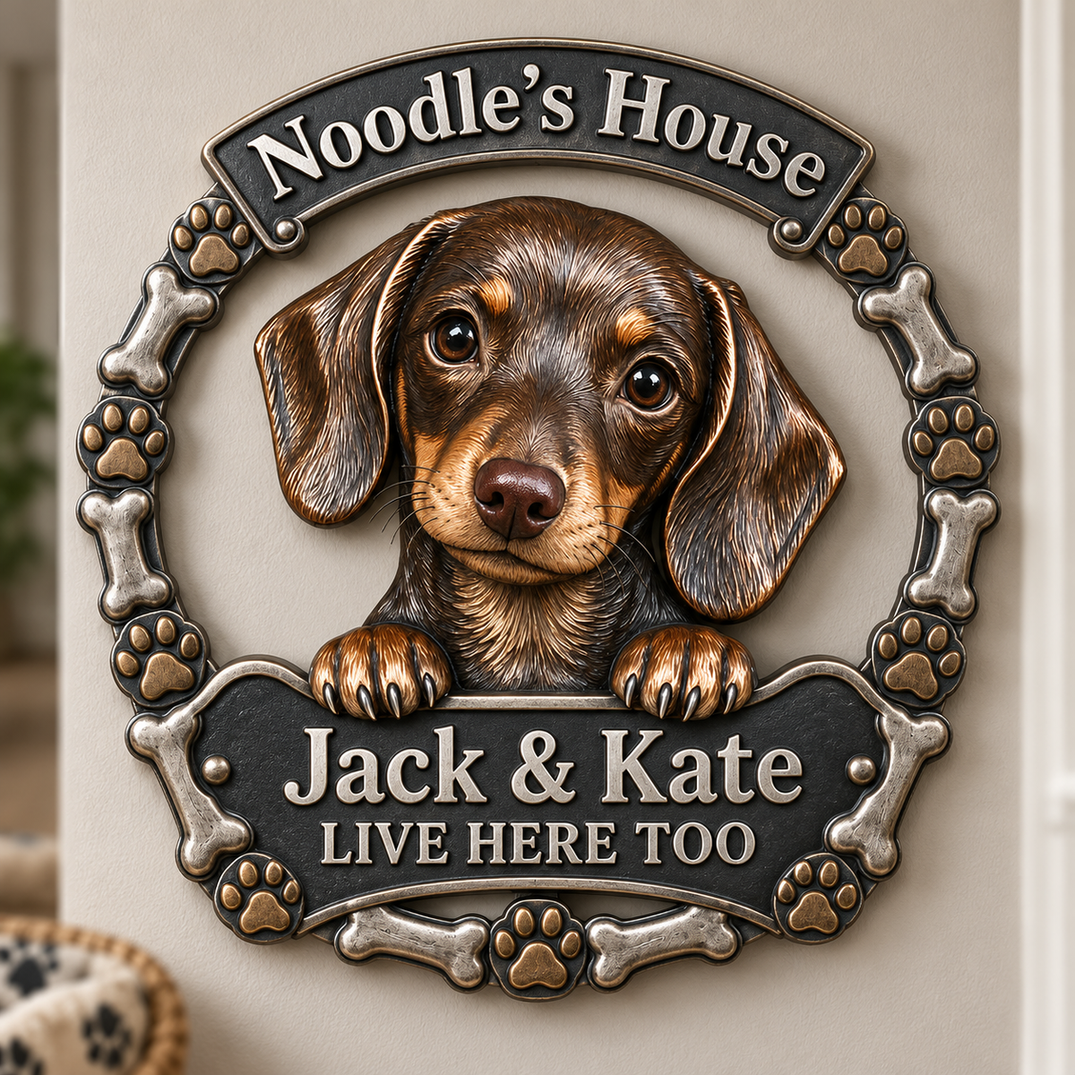 Personalized Custom Photo Dachshund 3D Cut Metal Sign - Dog Lover Gift for Home Decor
