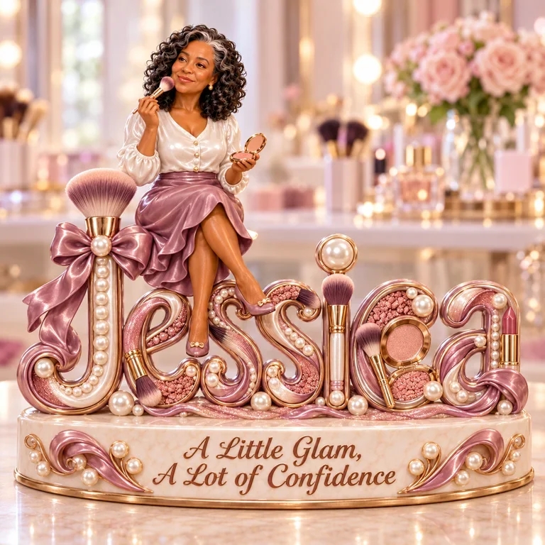 Personalized Custom Photo Makeup Lover 3D Name Figurine - Gift for Older Women