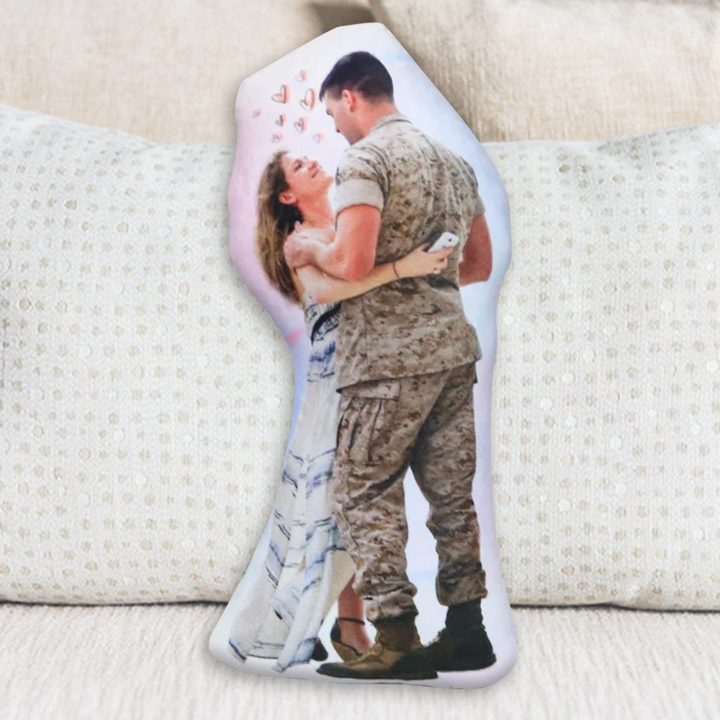 Photo Inserted Couple - Personalized Couple Shaped Pillow