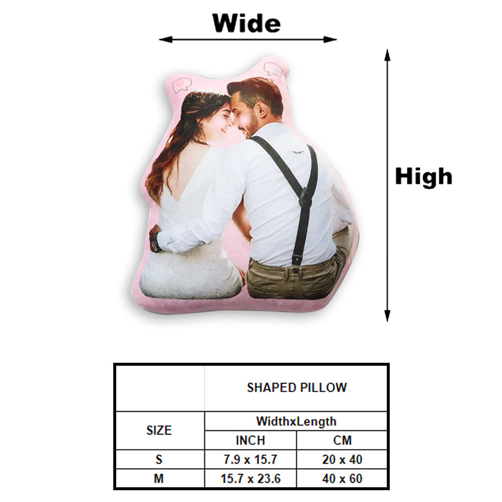 Photo Inserted Couple - Personalized Couple Shaped Pillow