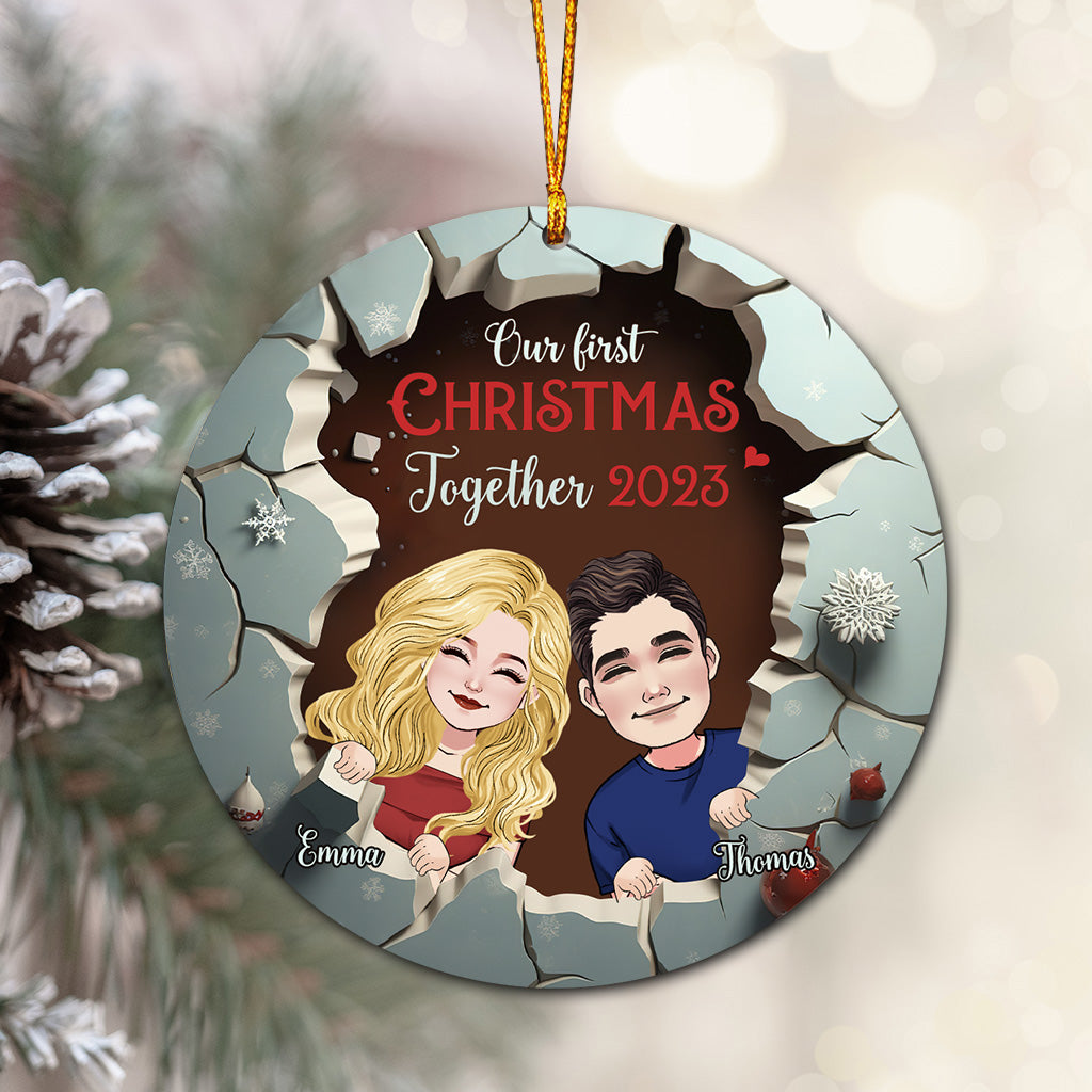 Our First Christmas Together - Personalized Couple Ornament