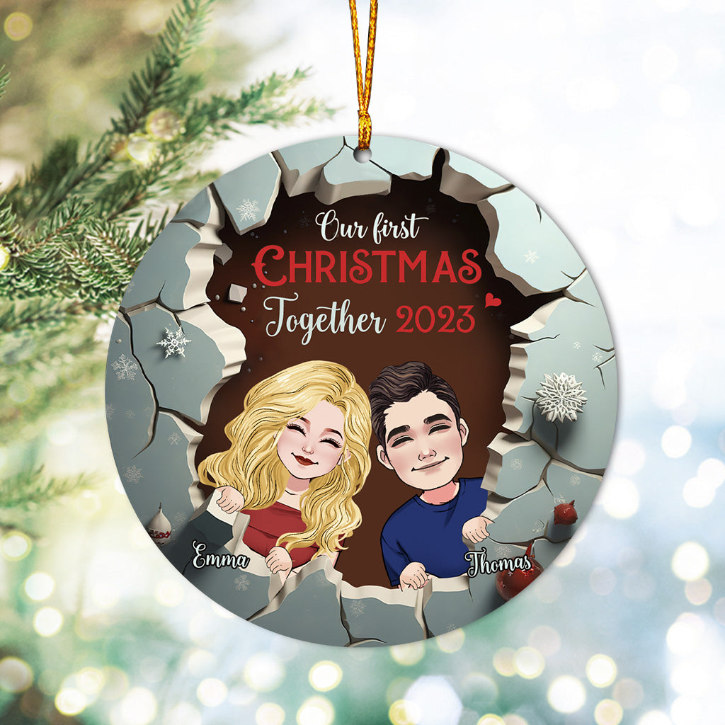 Our First Christmas Together - Personalized Couple Ornament