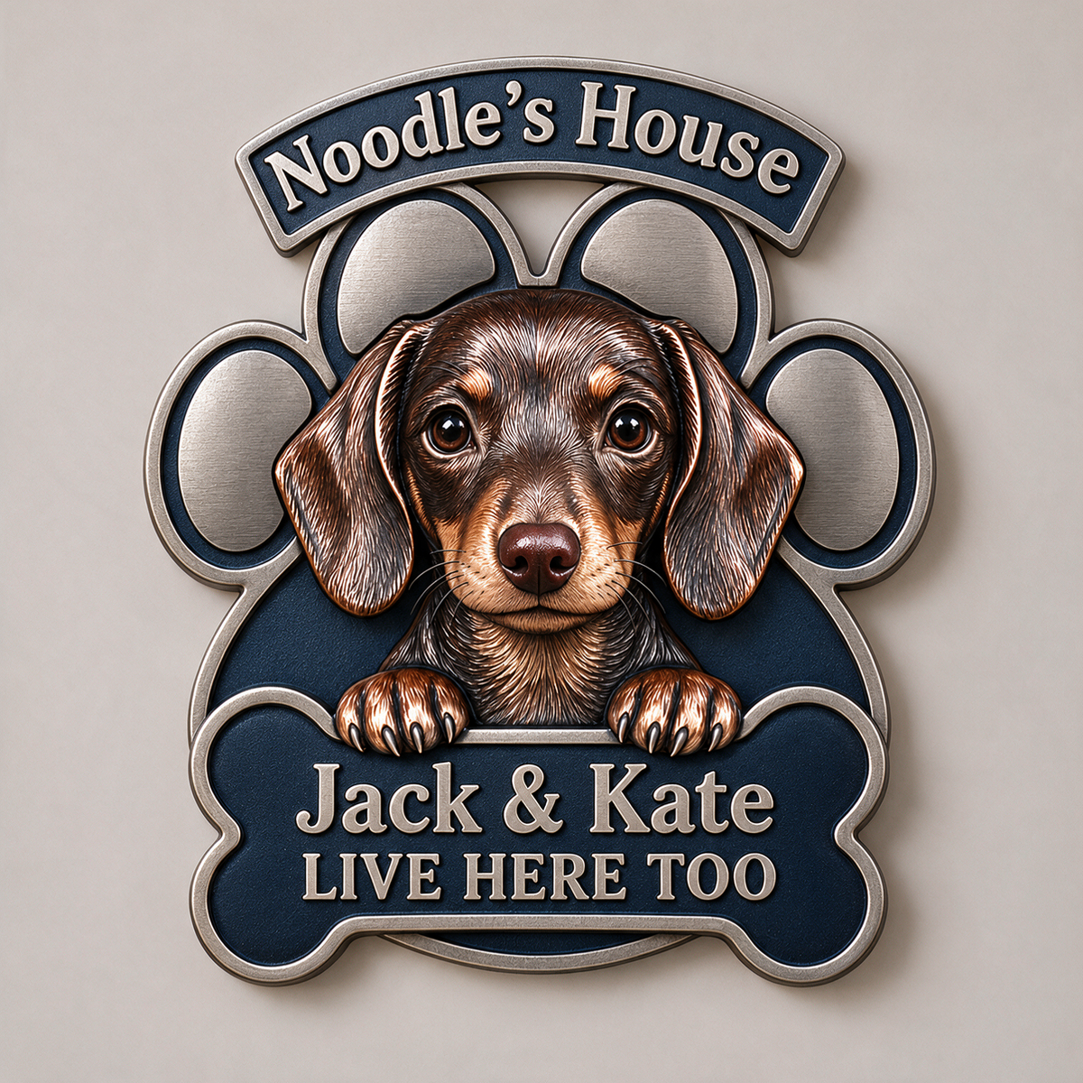 Personalized Custom Photo Dachshund 3D Cut Metal Sign - Dog Lover Gift for Home Decor