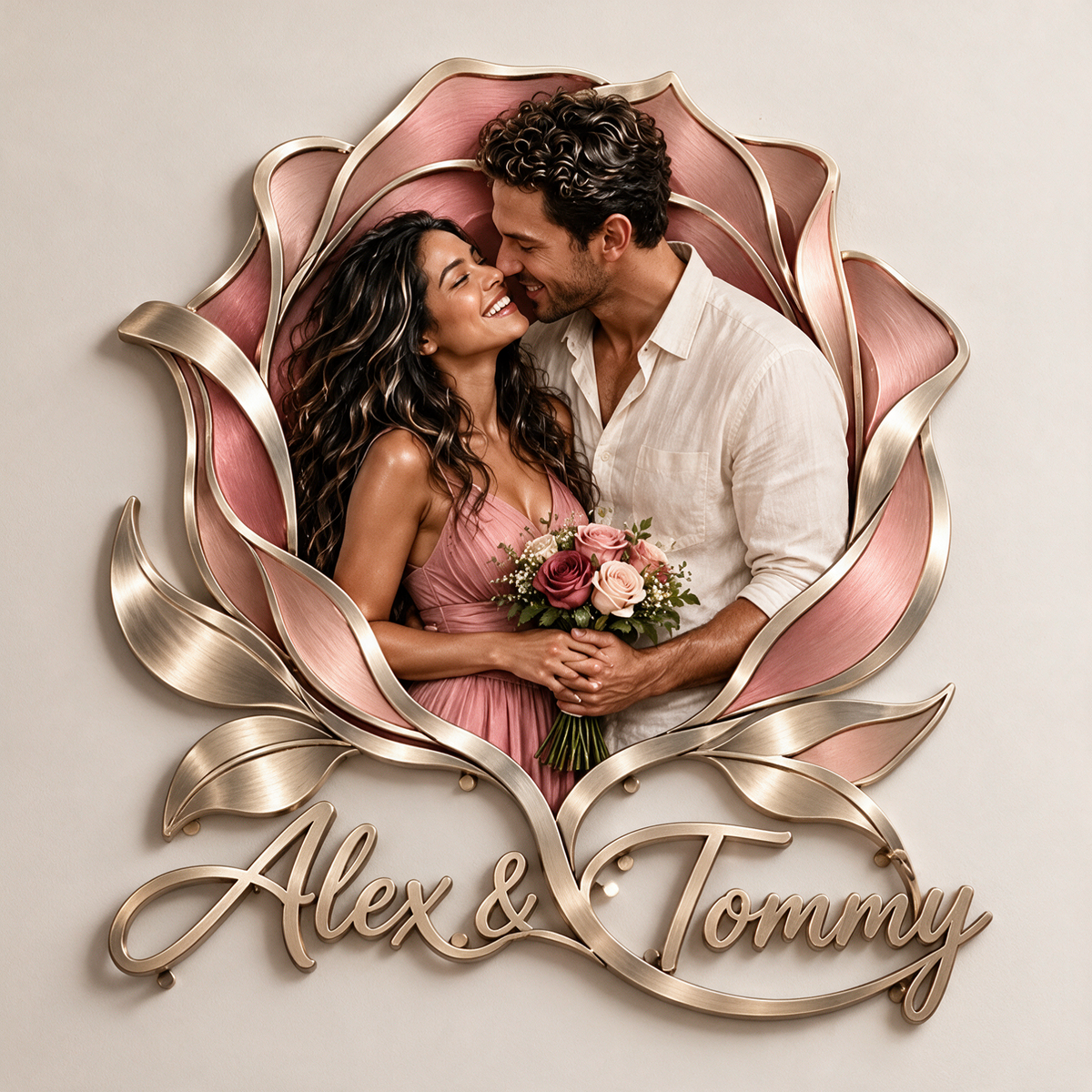 Art mural en métal 3D personnalisé - Cadeau pour couples