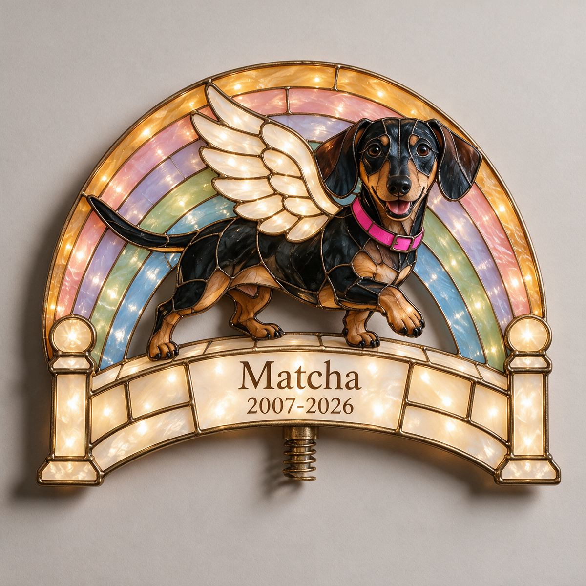 Personalized Dog Memorial Rainbow Bridge Christmas Tree Topper