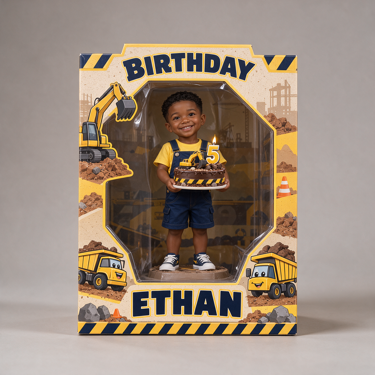 Personalisierte Foto-Acryl-Displaybox - 5. Geburtstag Geschenk für Jungen