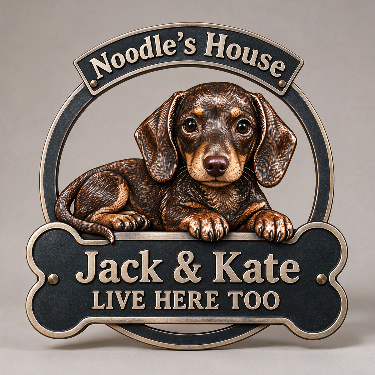 Personalized Custom Photo Dachshund 3D Cut Metal Sign - Dog Lover Gift for Home Decor