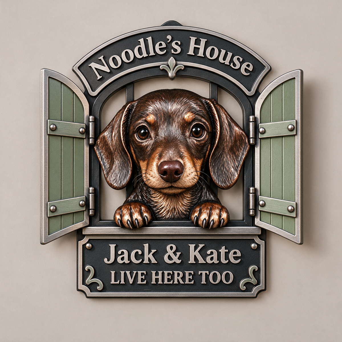 Personalized Custom Photo Dachshund 3D Cut Metal Sign - Dog Lover Gift for Home Decor