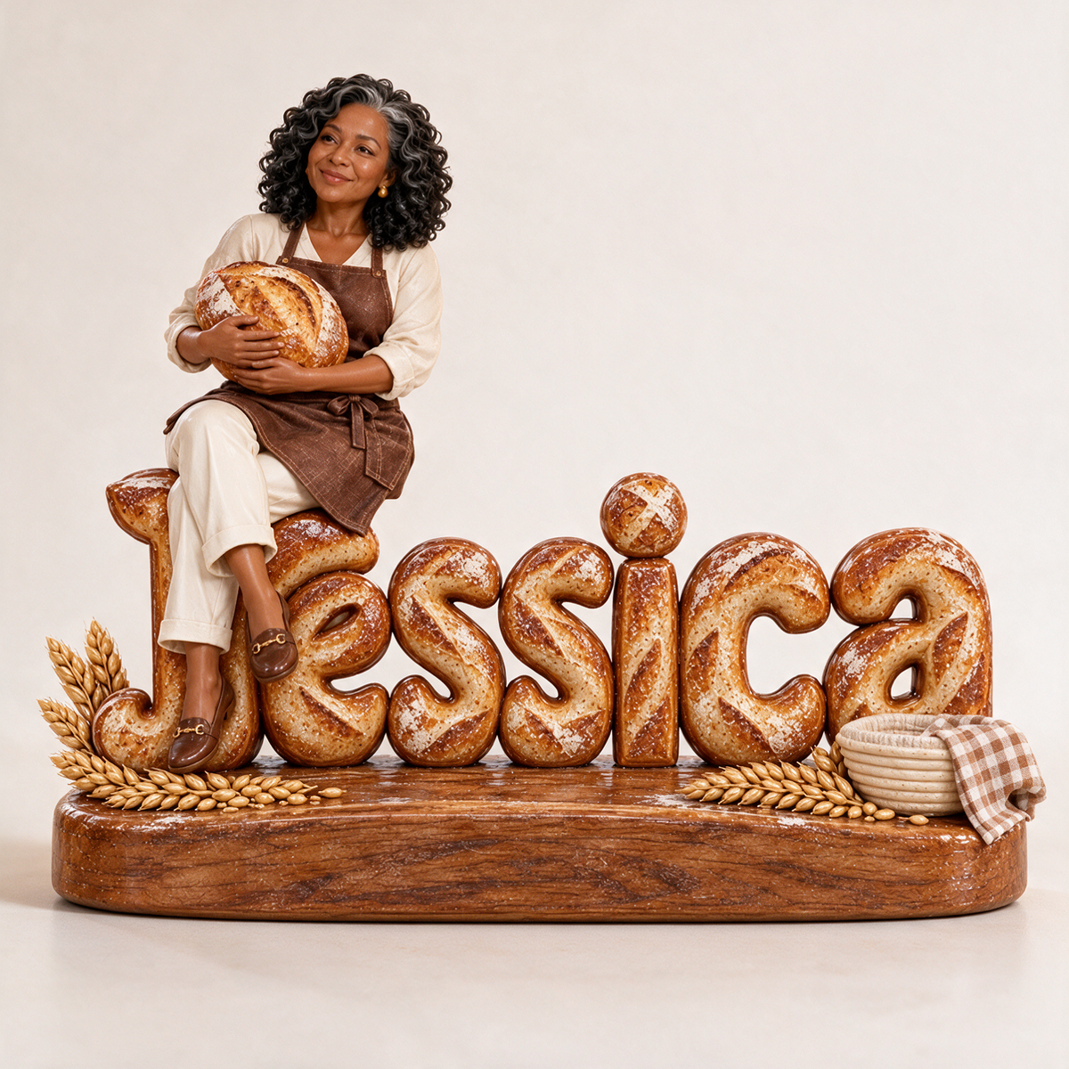 Personalized Custom Photo Bread Baking Custom Shaped Acrylic Plaque - Gift for Older Women Who Bake