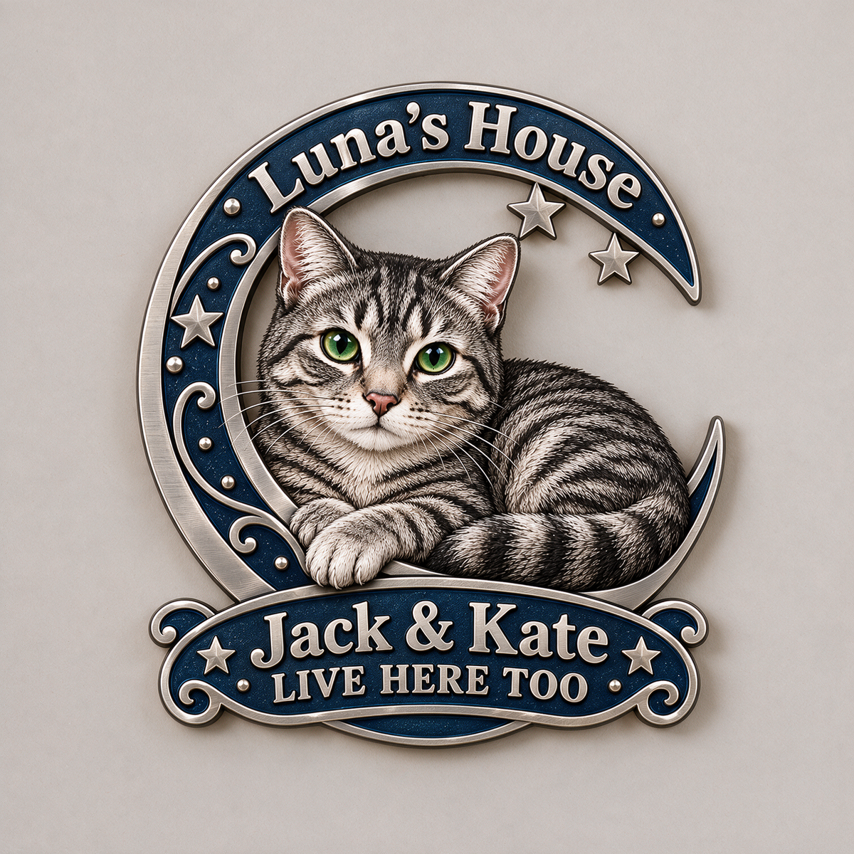 Personalized Custom Photo Cat 3D Cut Metal Sign - Cat Lover Gift for Home Decor