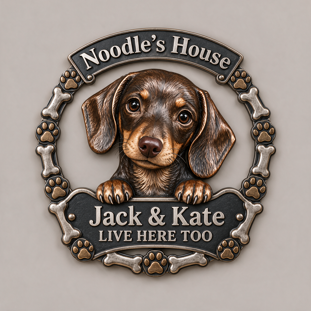 Personalized Custom Photo Dachshund 3D Cut Metal Sign - Dog Lover Gift for Home Decor