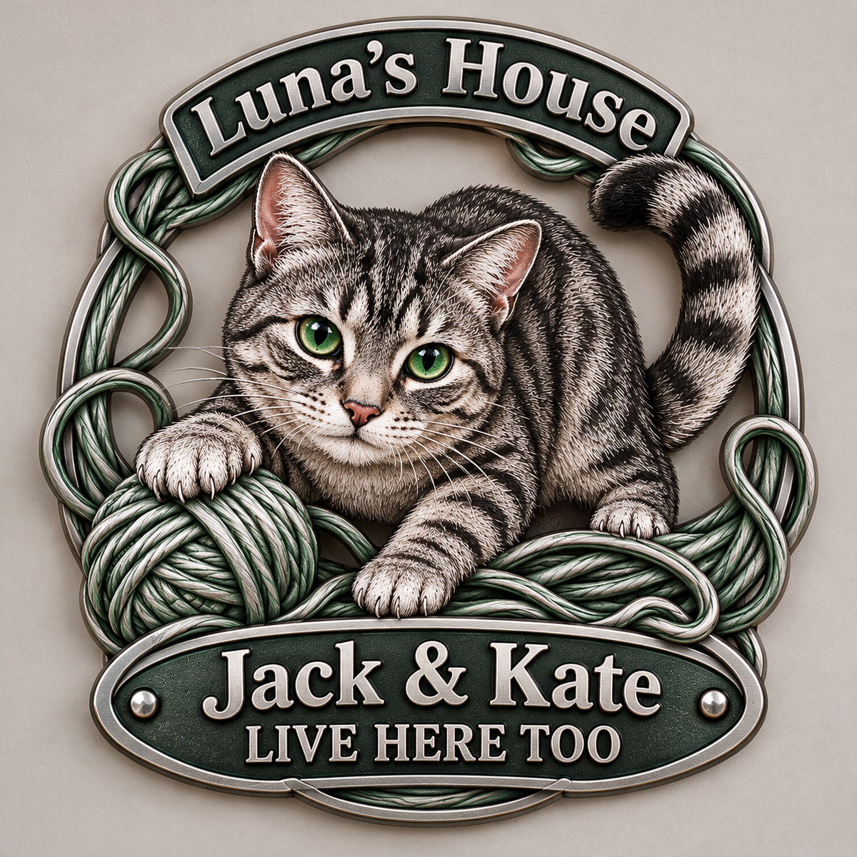 Personalized Custom Photo Cat 3D Cut Metal Sign - Cat Lover Gift for Home Decor