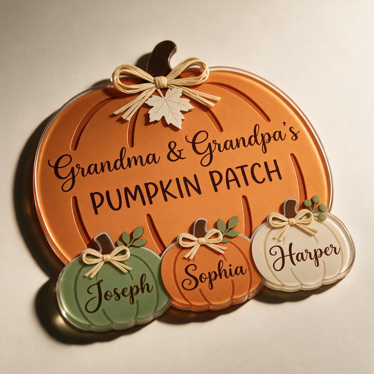 Personalized Fall Grandma & Grandpa's Pumpkin Patch Acrylic Fridge Magnet Grandparents Gift