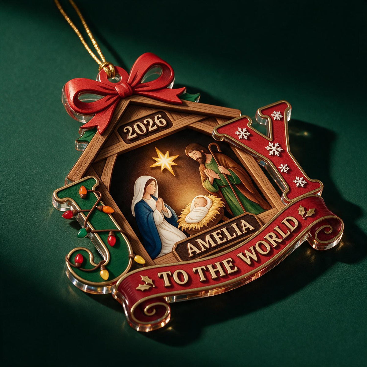 Personalisierte Weihnachts Baby Erstes Weihnachten Krippe JOY Acryl Ornament Geschenk