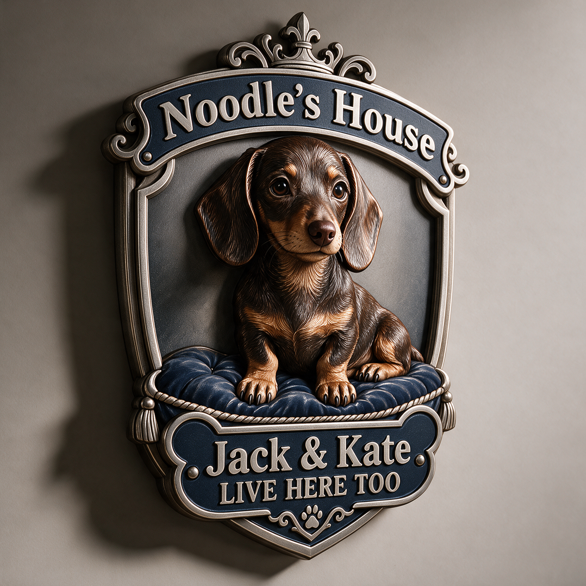 Personalisierte 3D Metall-Schild mit Foto - Geschenk für Hundeliebhaber