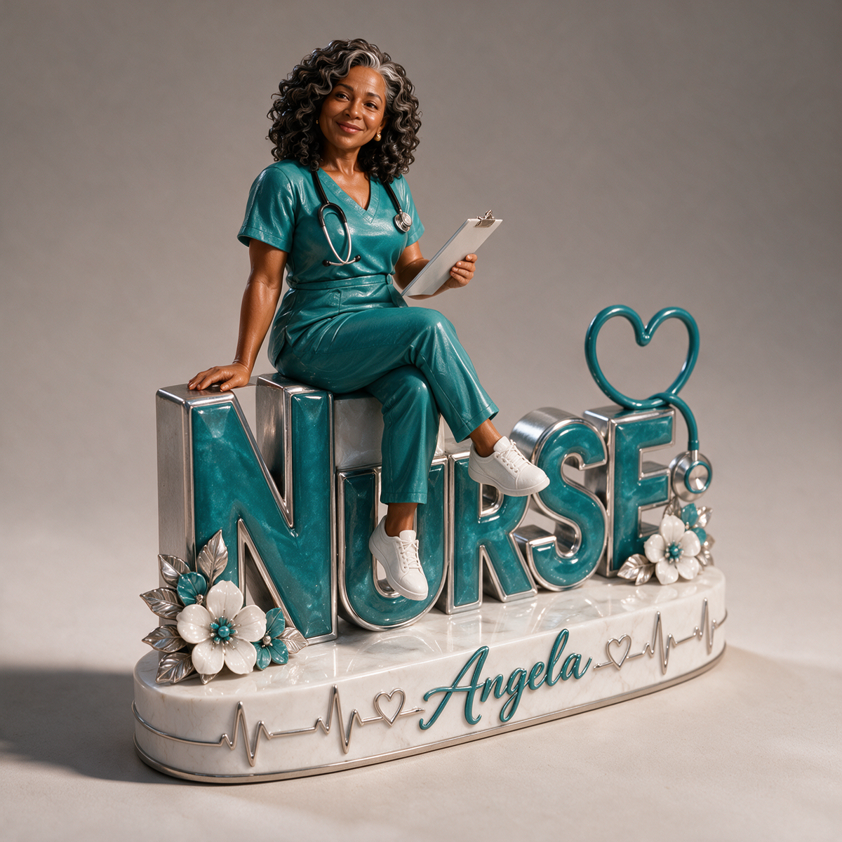 Personalized Custom Photo Nurse Custom Shaped Acrylic Plaque - Gift for Older Women