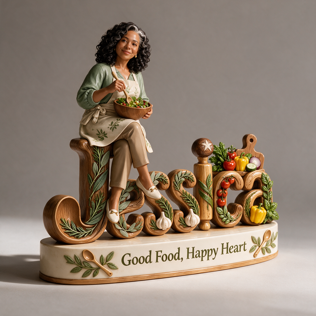 Personalized Custom Photo Cooking 3D Name Figurine - Gift for Older Women