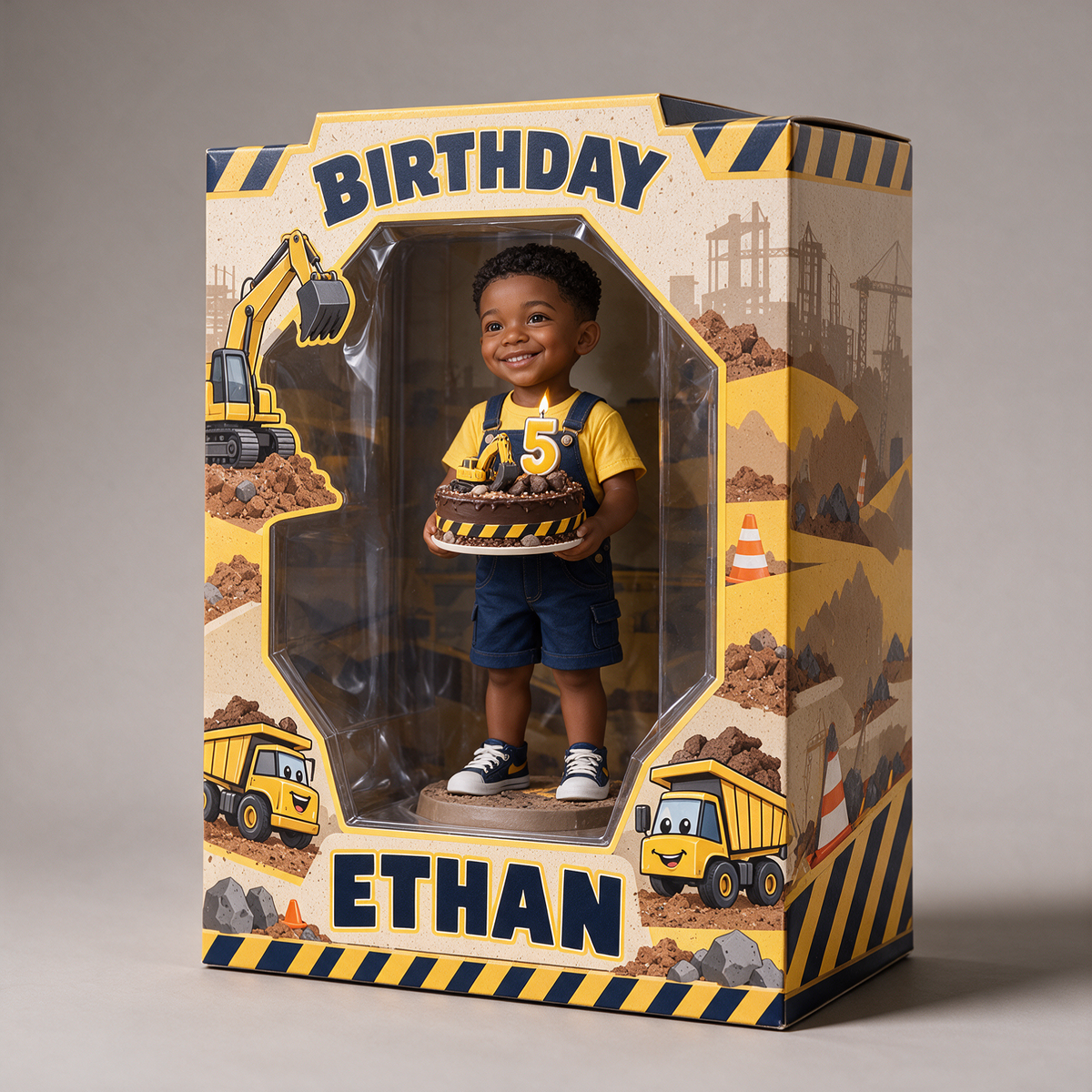 Personalisierte Foto-Acryl-Displaybox - 5. Geburtstag Geschenk für Jungen