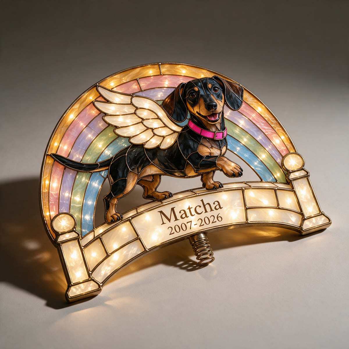 Personalized Dog Memorial Rainbow Bridge Christmas Tree Topper